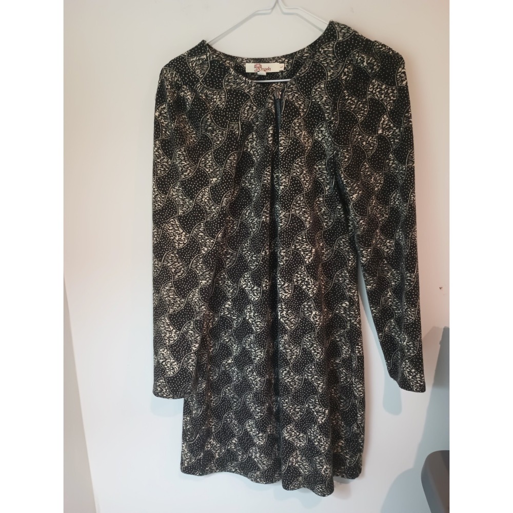 Aryeh Anthropologie Women Large Boho Retro Sweater Zipper Stretch Artsy Dress